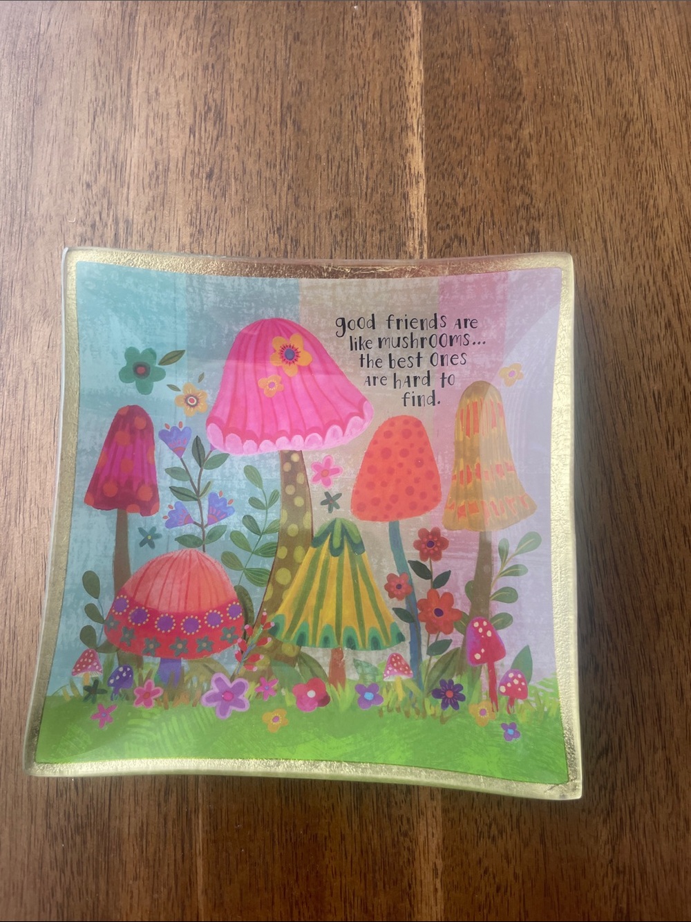 Karma Pink Multicolor Mushroom Jewelry Dish
